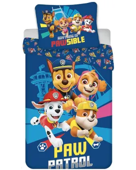 HOUSSE COUETTE POLYCOTON PAW PATROL BLEU