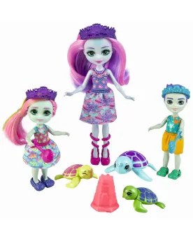 ENCHANTIMALS NEW FAMILY PACK  3 figurines, 3 tortues, 1 pot de pâte...