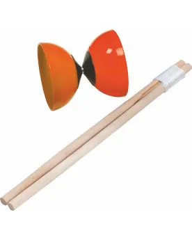 DIABOLO 40CM DIA 12CM  Manche en bois de 40 cm. Diabolo 12 cm de di...