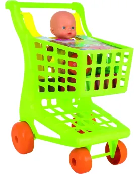 CADDIE SUPERMARCHE + BEBE BOIT PIPI 40CM  Bébé de 40 cm qui boit et...