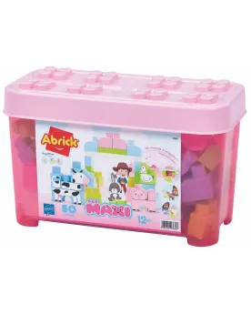 MAXI ABRICK BARIL ROSE ANIMAUX FERME 50P  Le baril contient 50 briq...