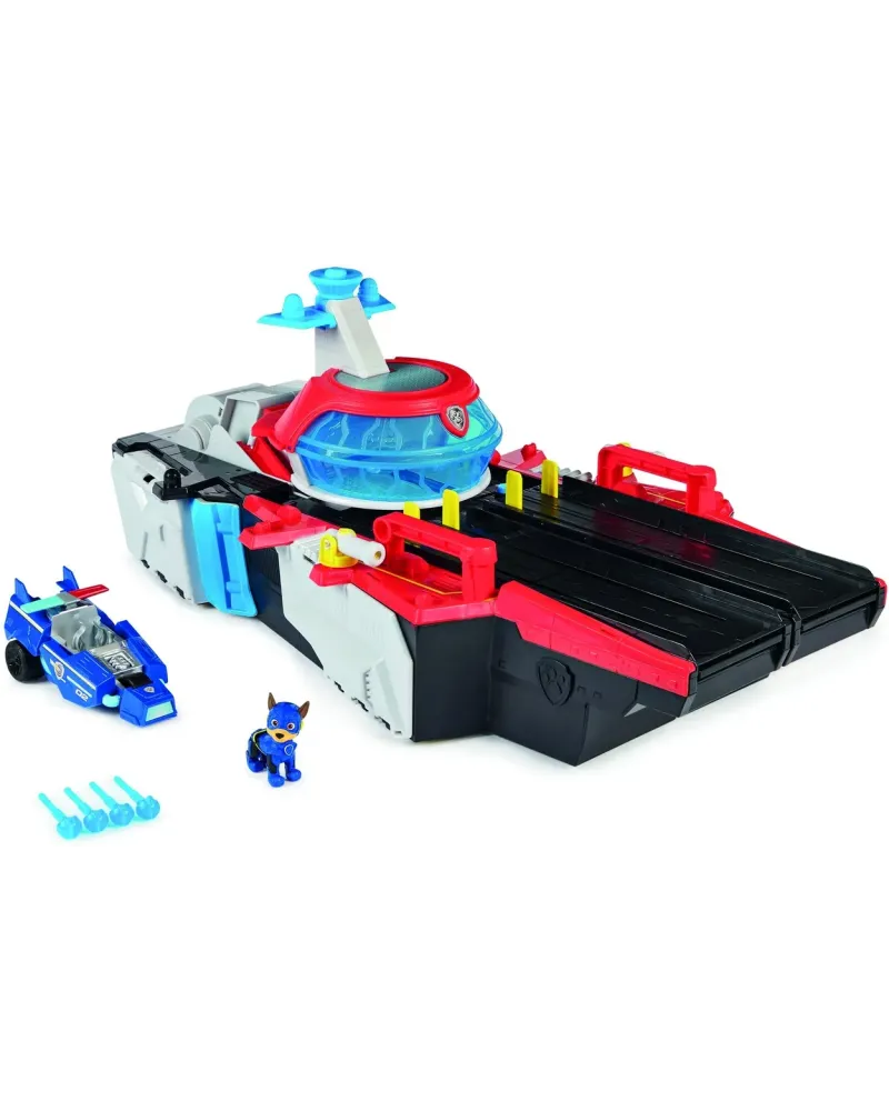 PAW PATROL MIGHTY MOVIE MARINE HQ PLAYSE  Inclus: 1 figurine, 1 véh...