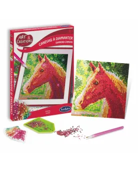 CANEVAS A DIAMANTER CHEVAL  Réalise de jolies créations à base de m...