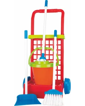 CHARIOT MENAGE - NETTOYAGE  Avec différents accessoires : seau, bro...