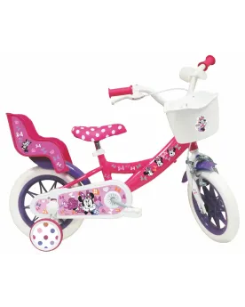 VELO 12" MINNIE ROUES EVA PANIER+PORTEBB  Roues pleines, 1 frein, 1...