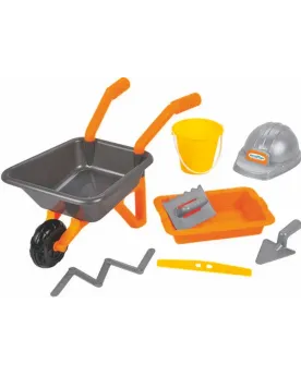 BROUETTE TP + ACC. MACON  1 brouette, 1 auge, 1 truelle, 1 taloche,...