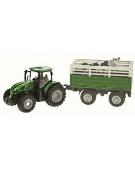 1/24 TRACTEUR + BETAILLERE + VACHE L/S  1/24. En métal. 1 vache, 2 ...