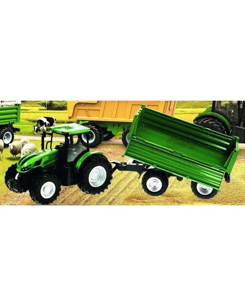 1/24 TRACTEUR + REMORQUE BENNE BASCULANT  1/24. En métal. 1 benne b...