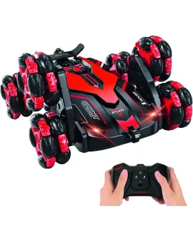 R.C. STUNT CAR 6 ROUES Batterie 3.7 V rechargeable USB (câble inclu...
