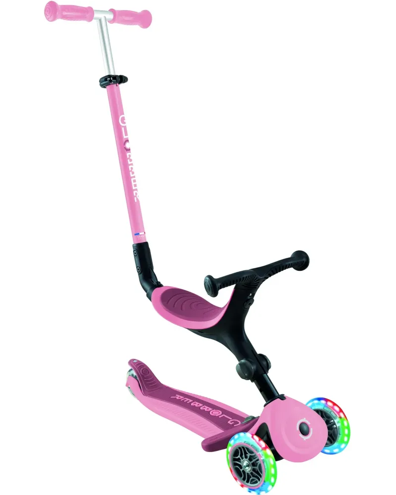 PORTEUR EVOLUTIF 3 EN 1 PINK  Scooter pliable et lumineux à 3 roues...