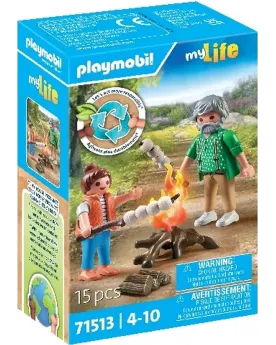GRAND-PERE AVEC PETITE FILLE ET FEU DE C   PMB71513 PLAYMOBIL Âge M...