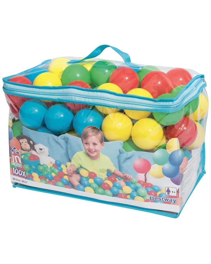 100 BALLES PLASTIQUES 6.5CM  Diamètre 6,5 cm. BSW52648 BESTWAY Âge ...
