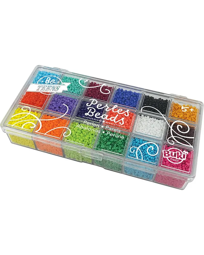 BOITE 18 COMPARTIMENTS PERLES DE COULEUR  18 couleurs de perles de ...