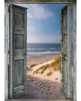 BRODERIE DIAMANT 40X50 PORTE OUVERTE SUR Une toile avec le motif à ...