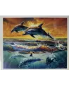PPN 40X50 AUBE DES DAUPHINS  40 x 50 H cm. Inclus : toile imprimée ...