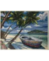 PPN 50X40 BARQUE SOUS LES COCOTIERS  40 x 50 H cm. Inclus : toile i...