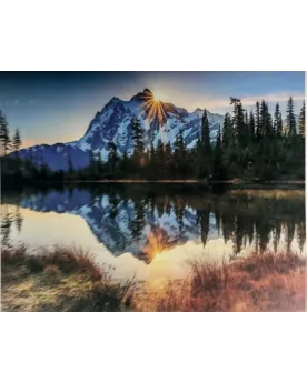 PPN 40X50 LACS ET REFLETS DE MONTAGNE  40 x 50 H cm. Inclus : toile...