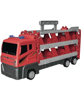 SEMI REMORQUE EXTENSIBLE + 4 VEHICULES  70 cm. Devient une piste. 4...