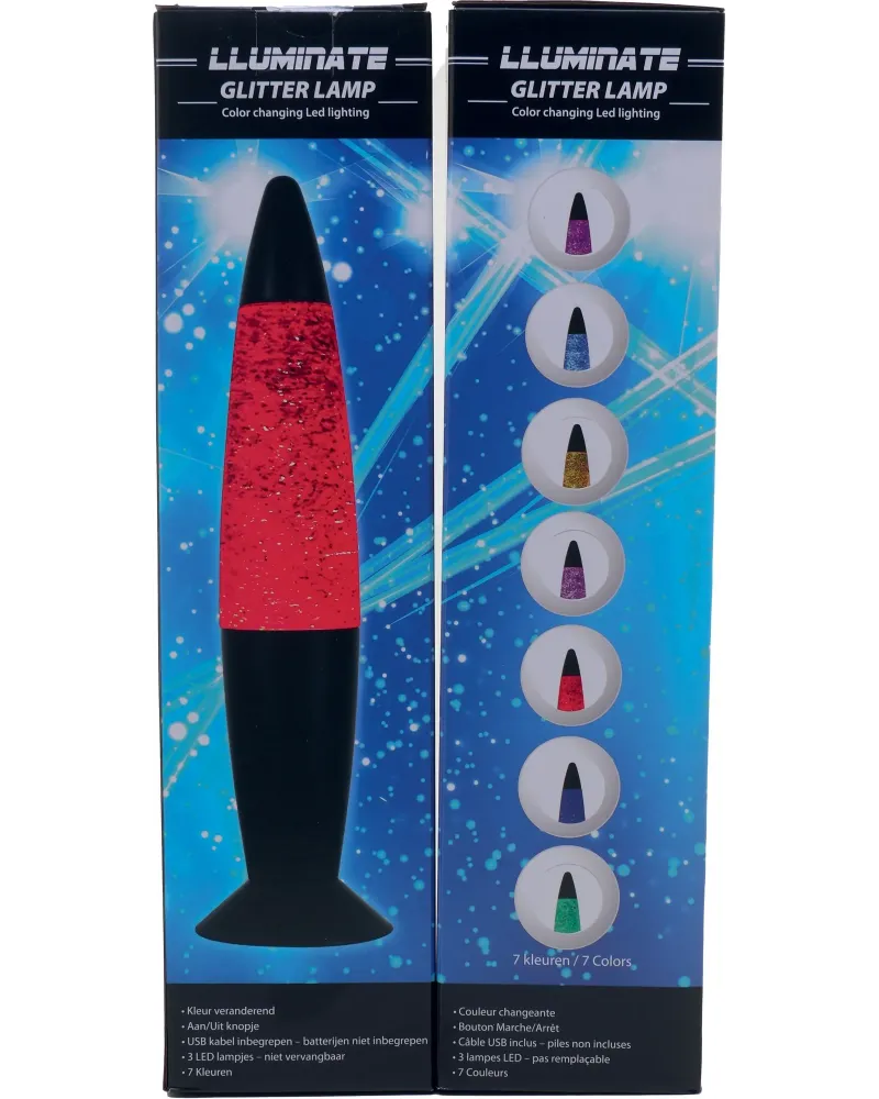 LAMPE GLITTER LED 33CM LEDS  34 H cm. Une lampe relaxante qui chang...