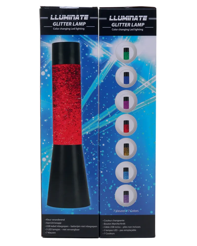 LAMPE GLITTER 32.5CM LEDS 4 COL.  33 H cm. Une lampe relaxante qui ...