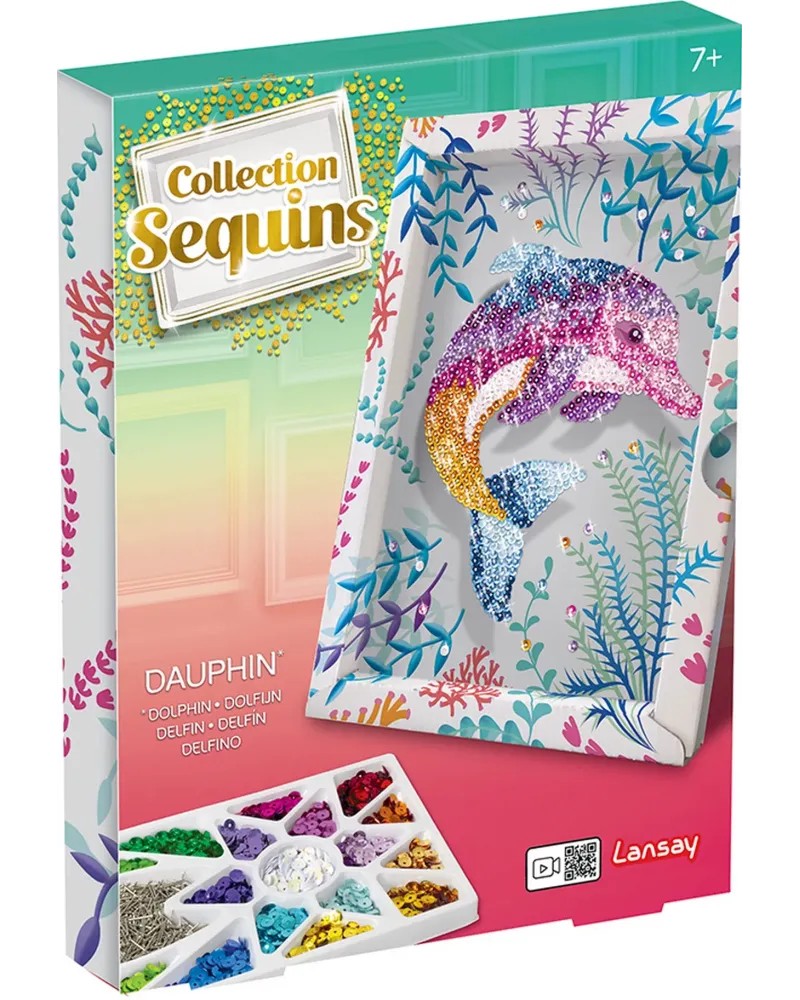 SEQUINS DAUPHIN  Place les sequins en respectant le code couleur po...
