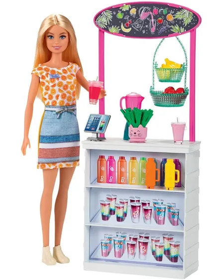 BARBIE SMOOTHIES BAR  10 accessoires dont des gobelets qui changent...