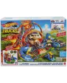 HOT WHEELS MONSTER TRUCKS TREX VOLCANO 2 loopings, 2 lanceurs, 4 vé...