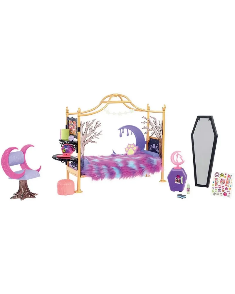 MONSTER HIGH CHAMBRE DE CLAWDEEN  Aménagée avec lit, bureau, frigo,...