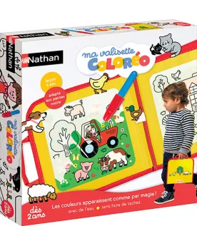 MA VALISETTE COLOREO  Passe avec le marqueur magique sur le décor e...