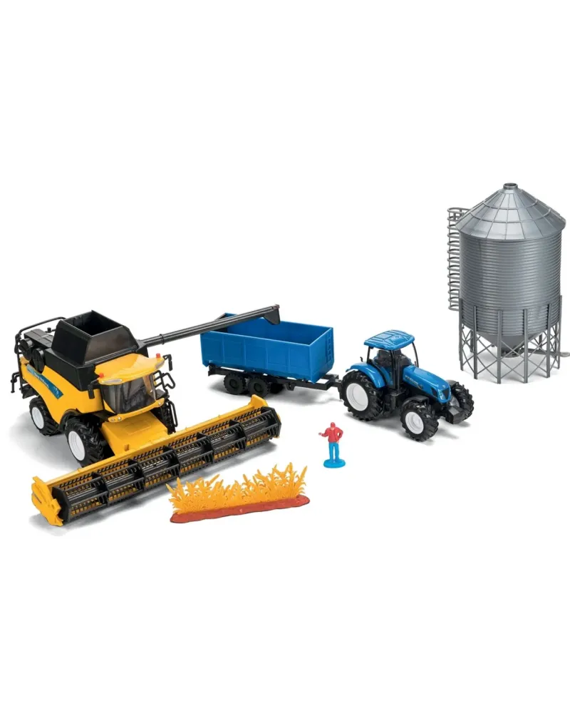 1/32MOISSONNEUSE+TRACTEUR NEW HOLLAND+SI  1/32. 1 tracteur New Holl...