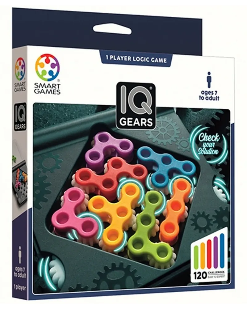 IQ GEARS 120 DEFIS Placez tous les engrenages afin de créer 1 chaîn...