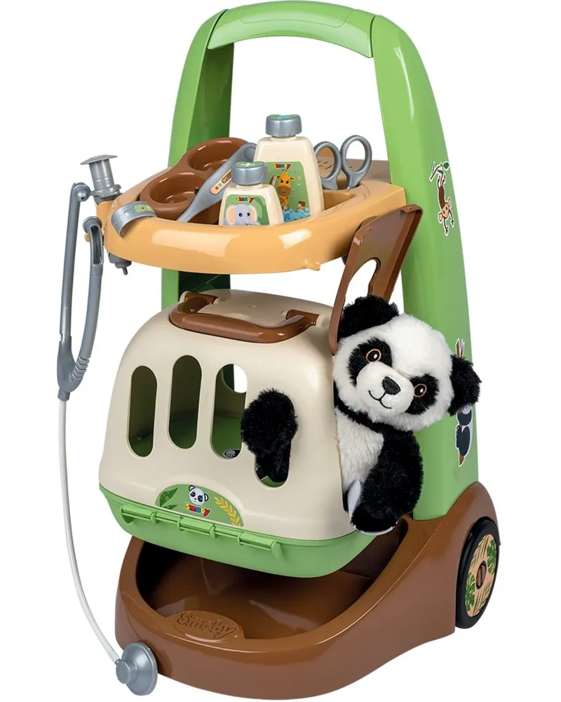 CHARIOT VETERINAIRE PANDA  Soigne le panda en peluche à l'aide des ...