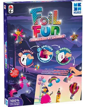 FOIL FUN PRINCESSES ET LICORNES  10 planches à décorer avec autocol...