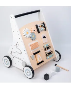 TROTTEUR D'ACTIVITES  En bois. Aide à la marche avec des activités ...