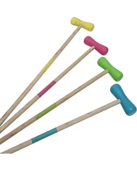 JEU DE CROQUET 4 JOUEURS BOIS Jeu de croquet 4 marteaux 75 cm diamè...
