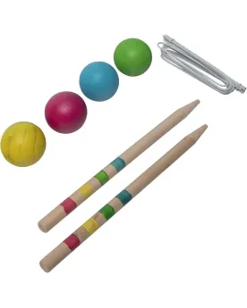 JEU DE CROQUET 4 JOUEURS BOIS Jeu de croquet 4 marteaux 75 cm diamè...