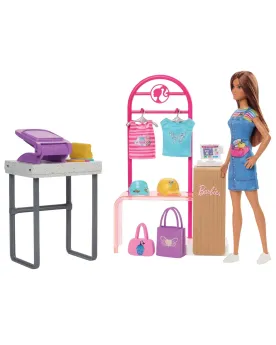 BARBIE BOUTIQUE DE MODE + POUPEE Personnalise les vêtements de Barb...