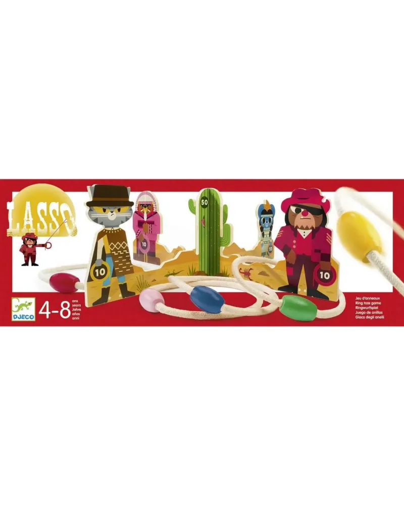 LASSO JEU D'ADRESSE  Un jeu d'adresse dès 4 ans avec 5 anneaux à la...