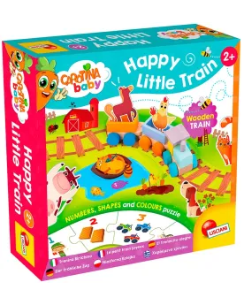 HAPPY LITTLE TRAIN BOIS CHIFFRES FORMES  Un train en bois et un tap...