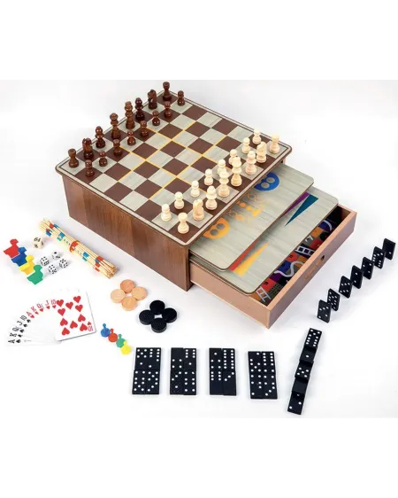 COFFRET 10 JEUX BOIS