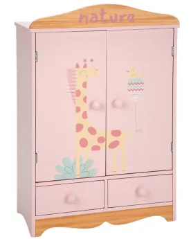 ARMOIRE NATURE EN BOIS 2 TIROIRS+CINTRES