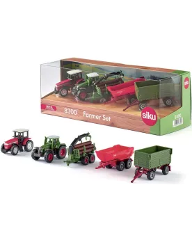 1/64 COFFRET FERME 2 TRACTEUR ET 3 REMAR