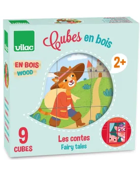 9 CUBES EN BOIS LES CONTES