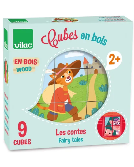 9 CUBES EN BOIS LES CONTES