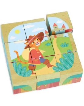 9 CUBES EN BOIS LES CONTES