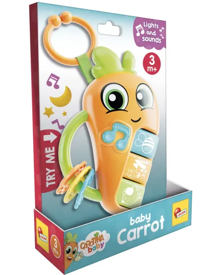 HOCHET BEBE CAROTTE SONORE ET LUMINEUX