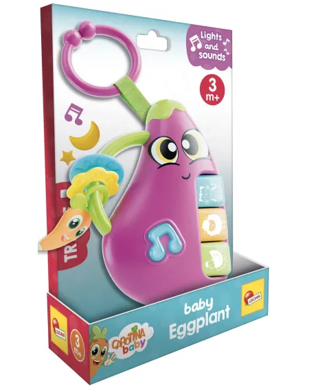 HOCHET BEBE AUBERGINE SONORE ET LUMINEUX