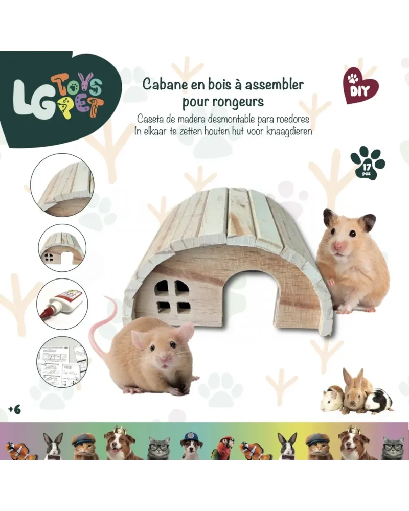 TOY PET CABANE EN BOIS POUR RONGEURS