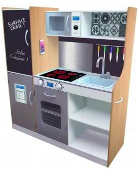 CUISINE BOIS 90X30X90  Avec four à micro-ondes, four, frigo, plaque...