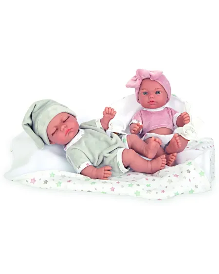 ELEGANCE BEBE JUMEAUX 26CM + TAPIS  26 cm. Traits réalistes. Corps ...